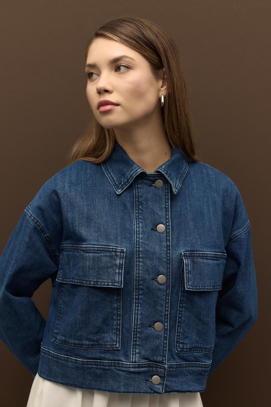 Mid Blue Denim Ceket