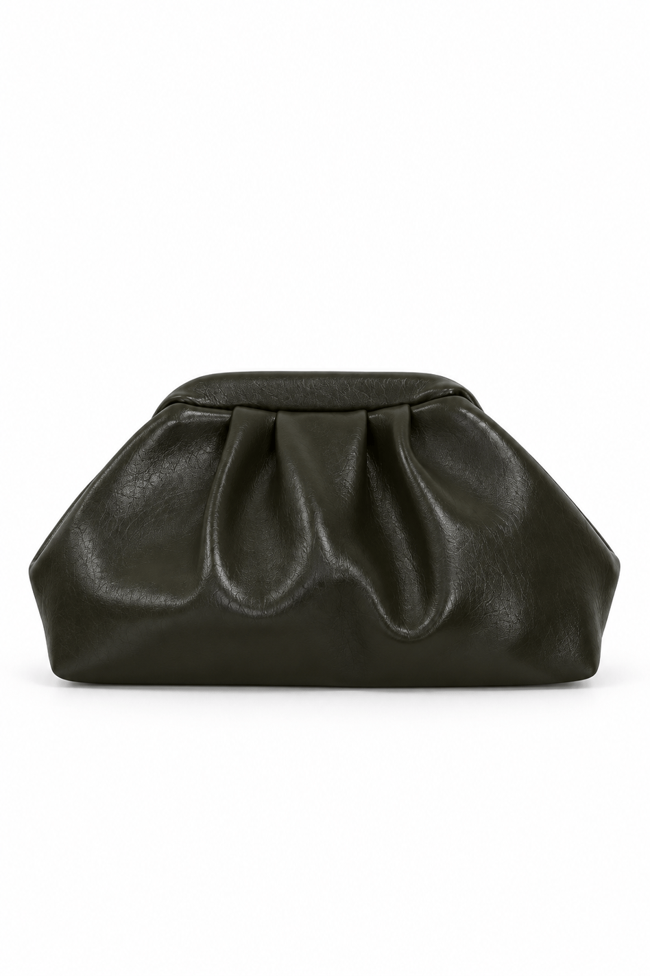 Deri Büzgü Detaylı Pouch Omuz Çantası