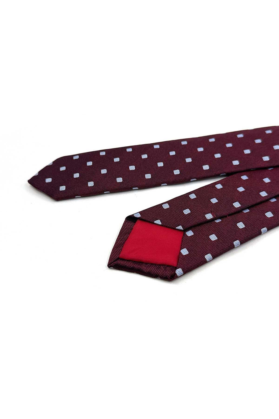 4.7 cm Bordo Küçük Desen Ultra Slim İpek Kravat İK2336