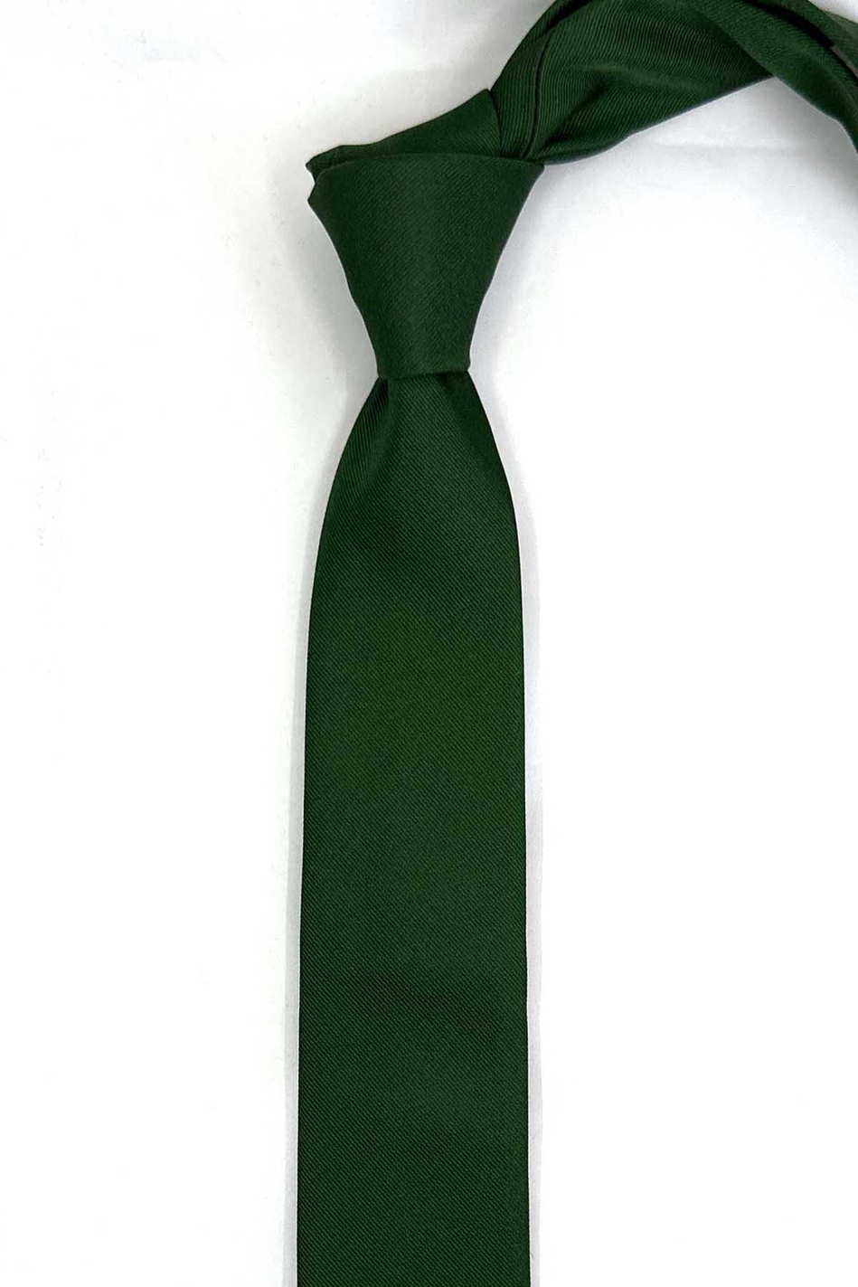 4.5 cm Yeşil Düz Ultra Slim İpek Kravat İK2337