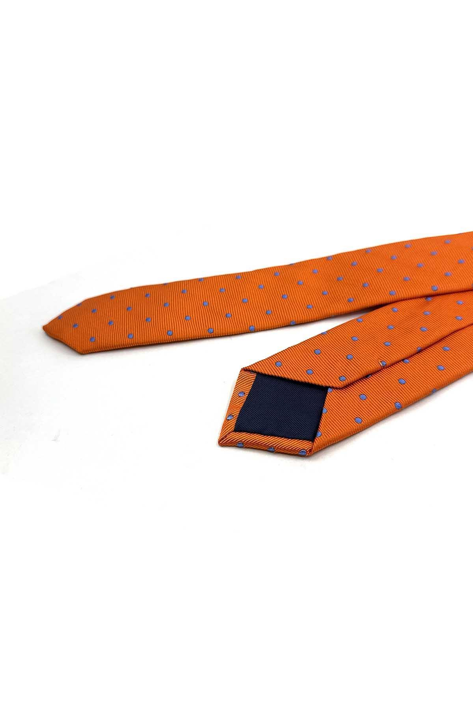 4.6 cm Turuncu Puantiye Desen Ultra Slim İpek Kravat İK2324