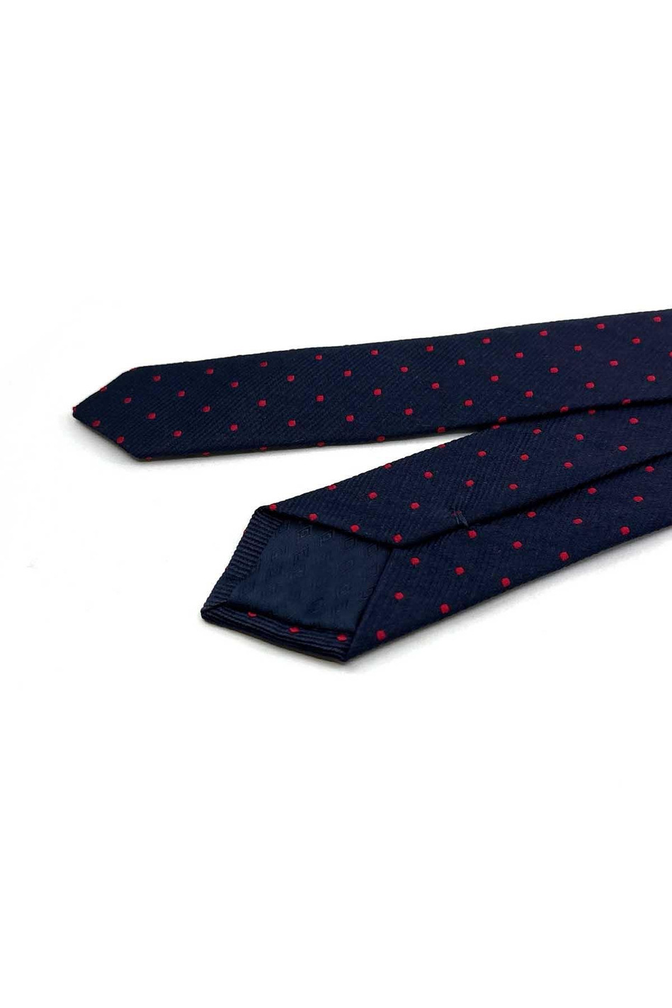 4.8 cm Lacivert Puantiye Desen Ultra Slim İpek Kravat İK2341