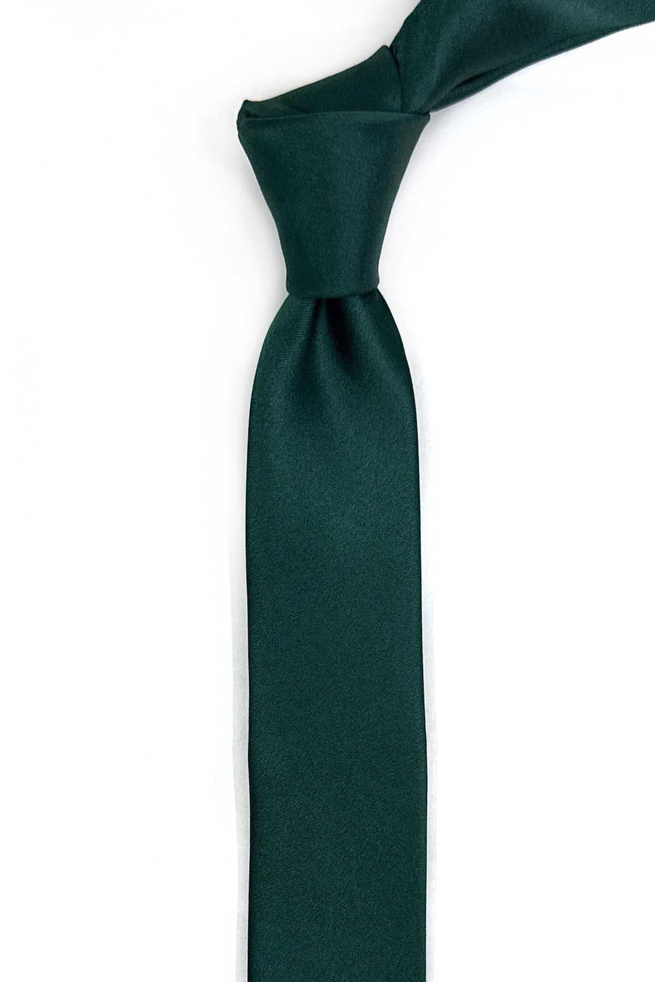 4.8 cm Yeşil Düz Ultra Saten Slim İpek Kravat İK2332