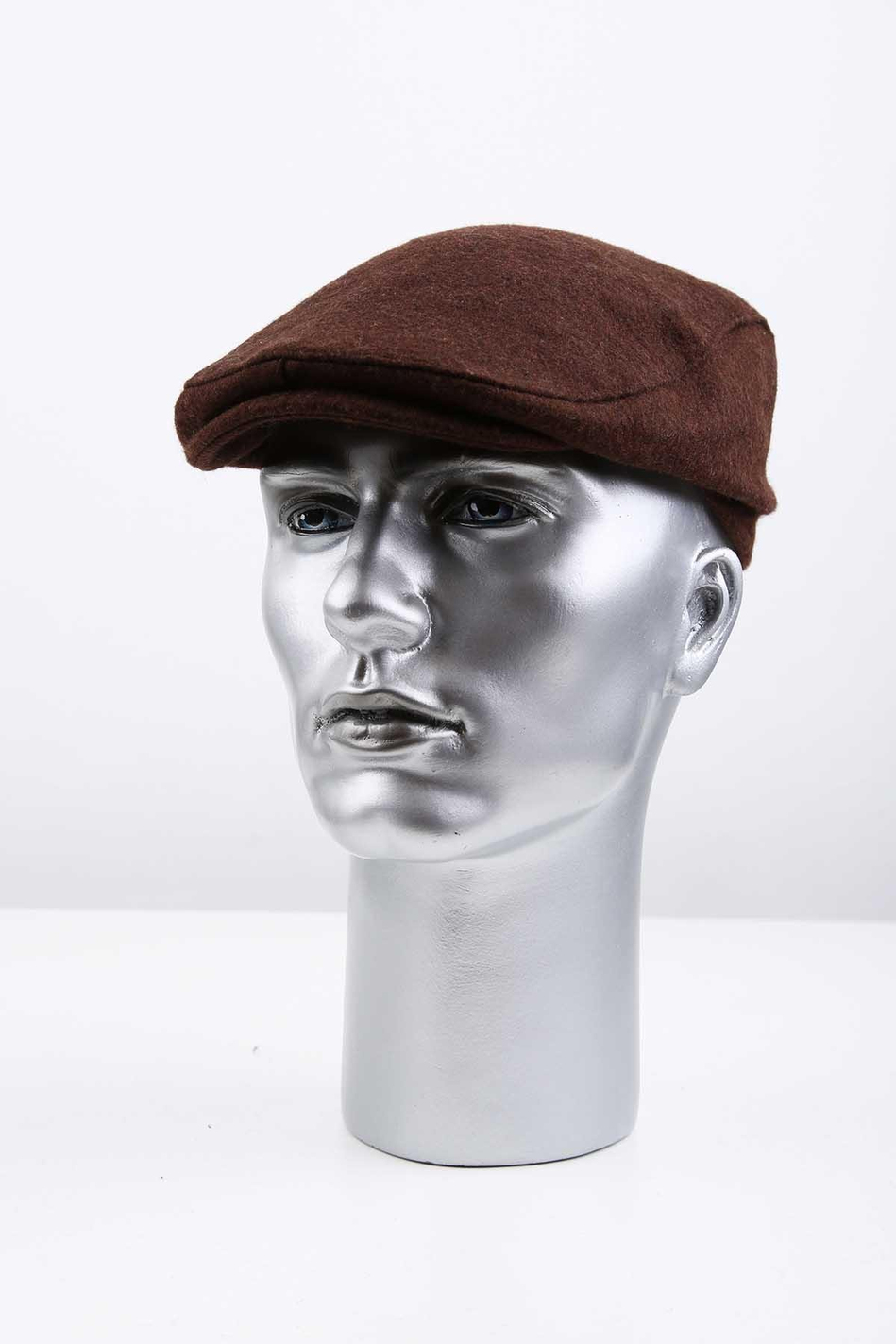 Acı Kahve Düz Yün Erkek Kasket Şapka KST100