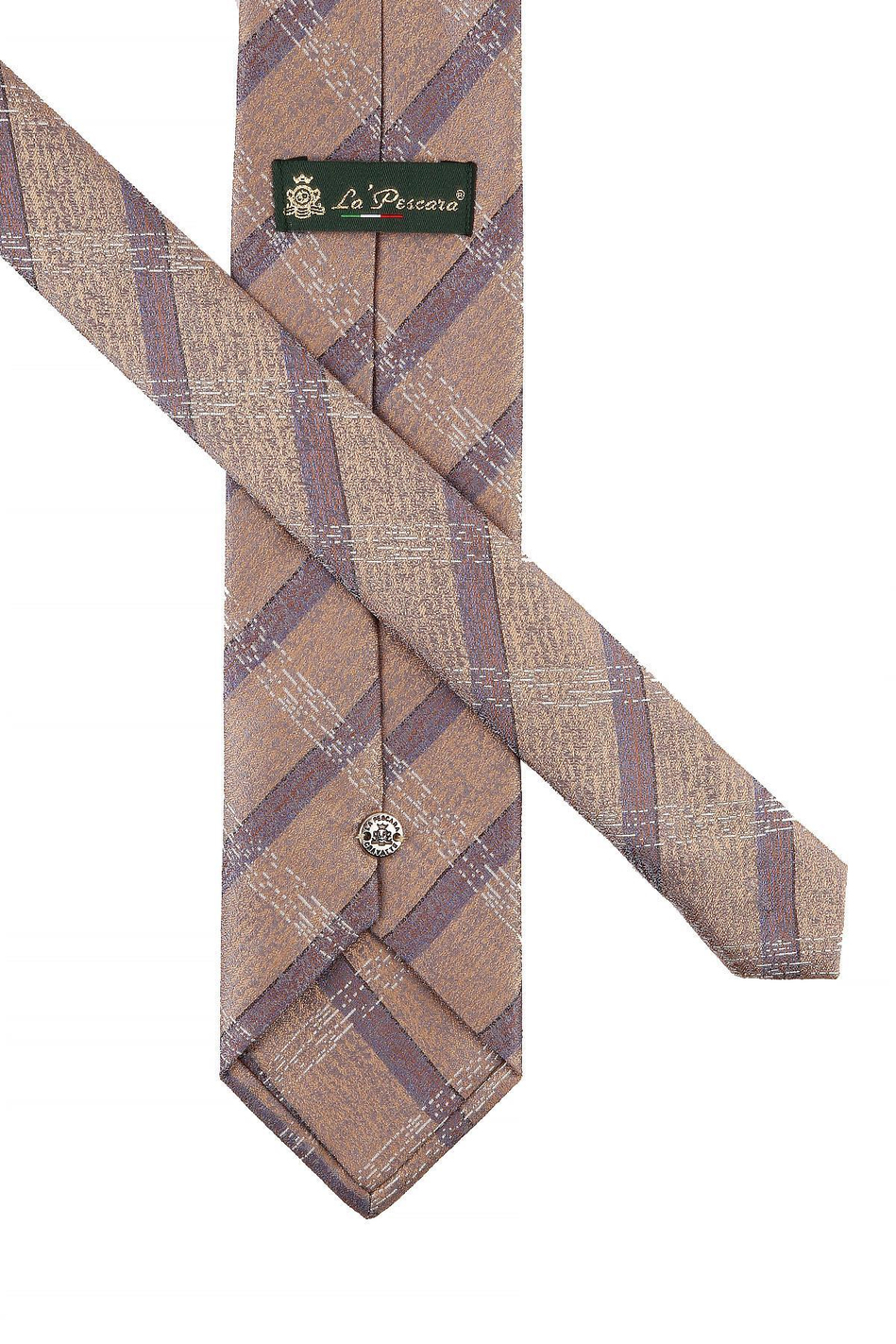 Altın Renk Ekose Desen Mendilli Klasik Kravat KK10762