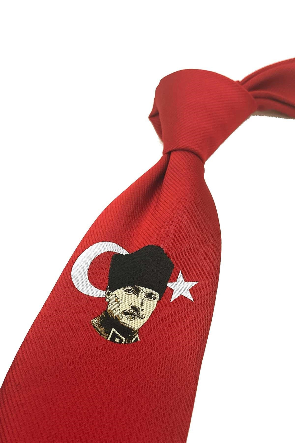 Atatürk Ay Yıldız Kırmızı Kravat KK13705
