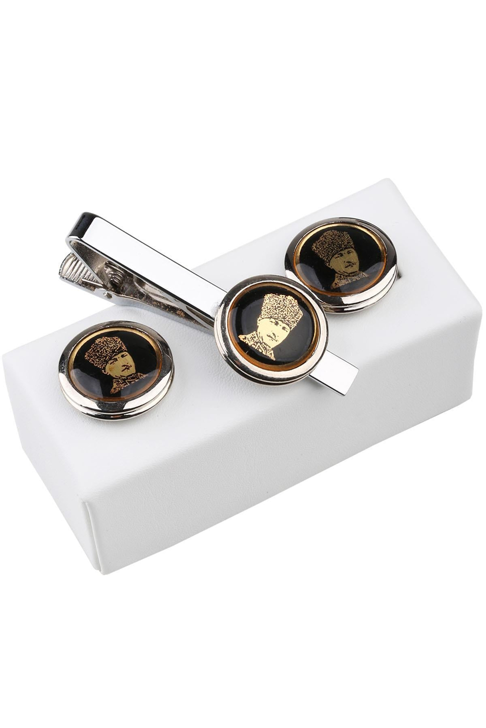 Atatürk Kol Düğmesi ve Kravat İğnesi KD790