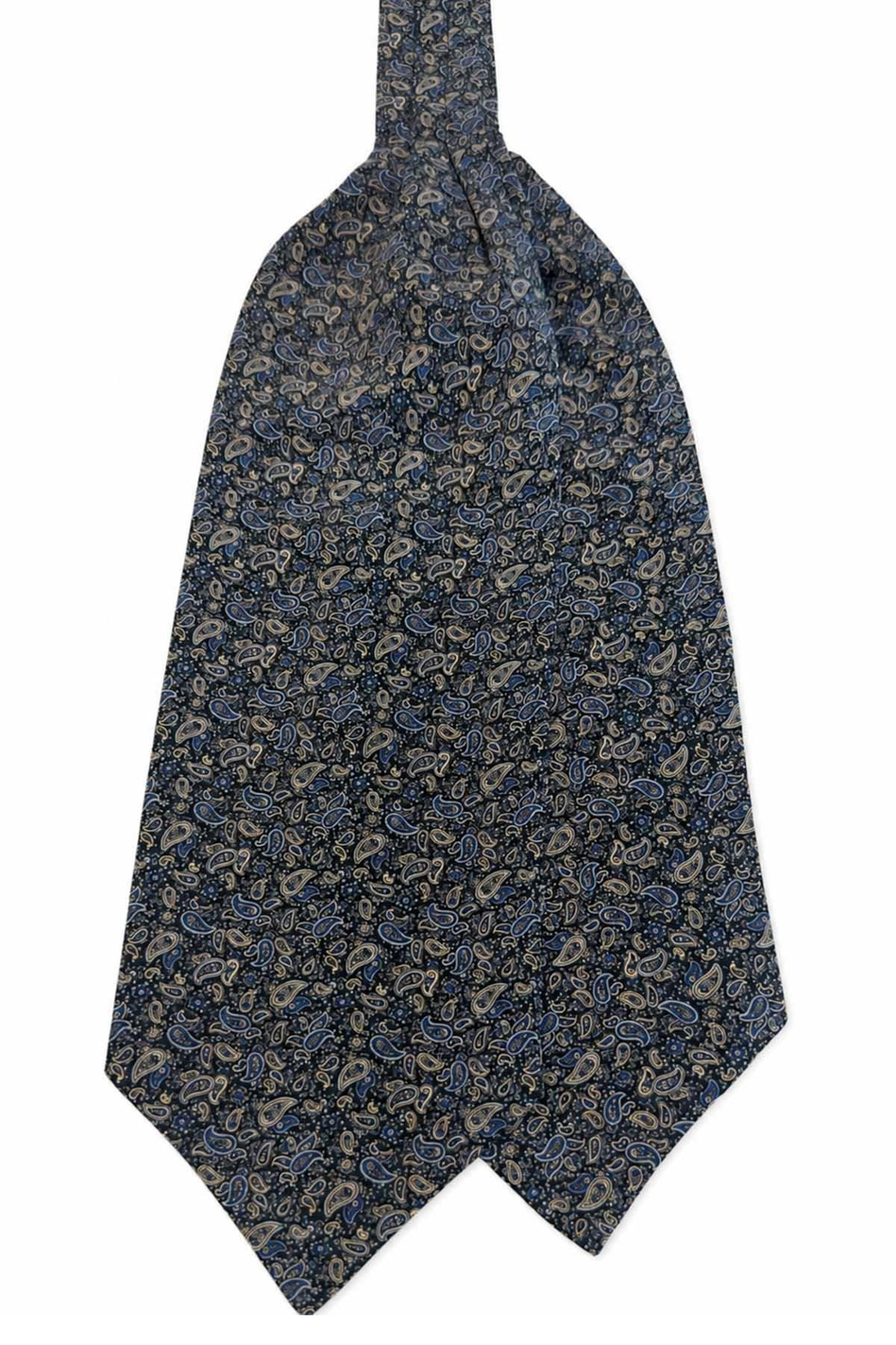 Avcı Yeşili Çok Renkli Şal Desen İtalyan İpek Ascot Kravat SAC151