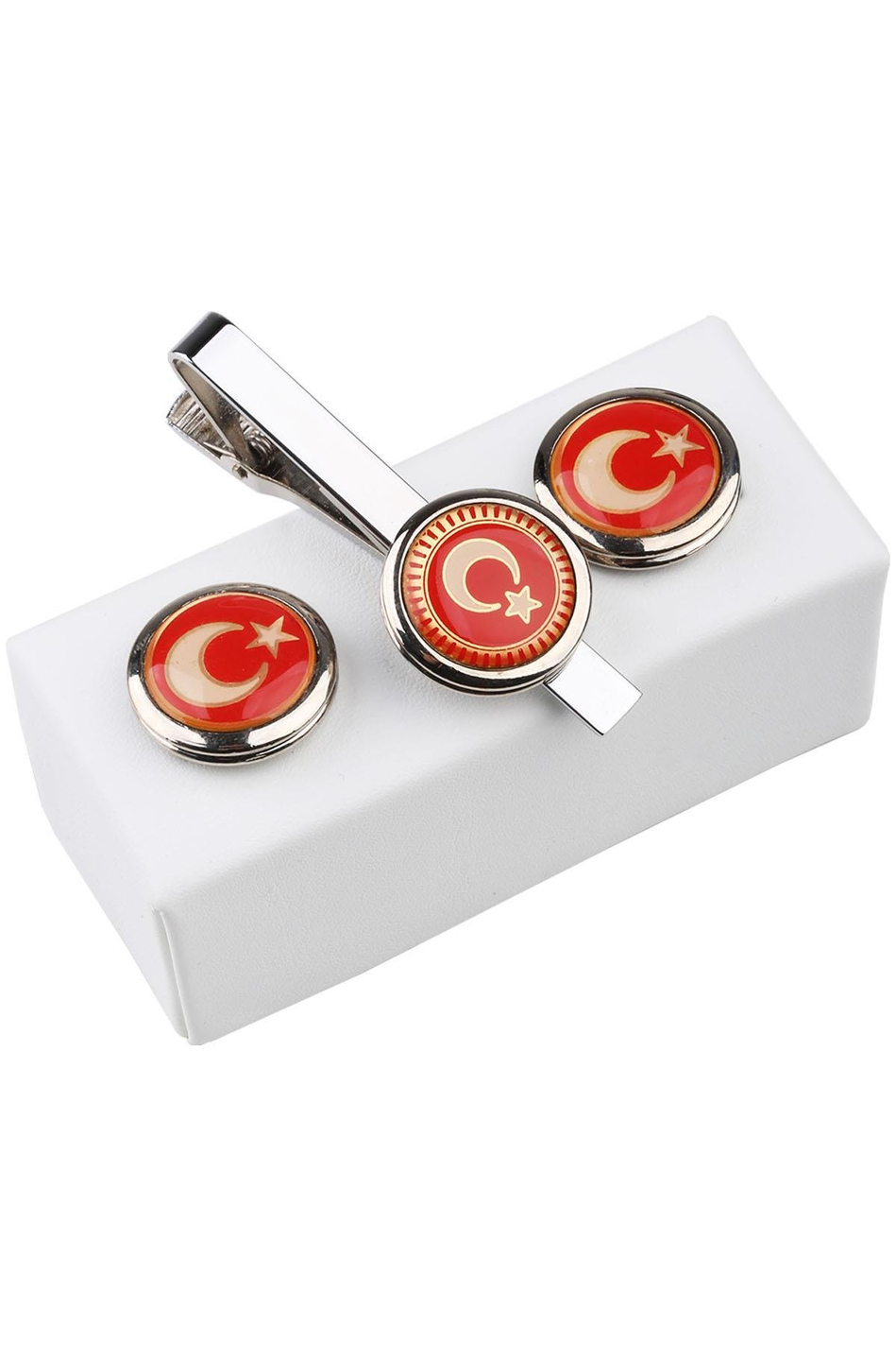 Ay Yıldız Kol Düğmesi ve Kravat İğnesi KD791