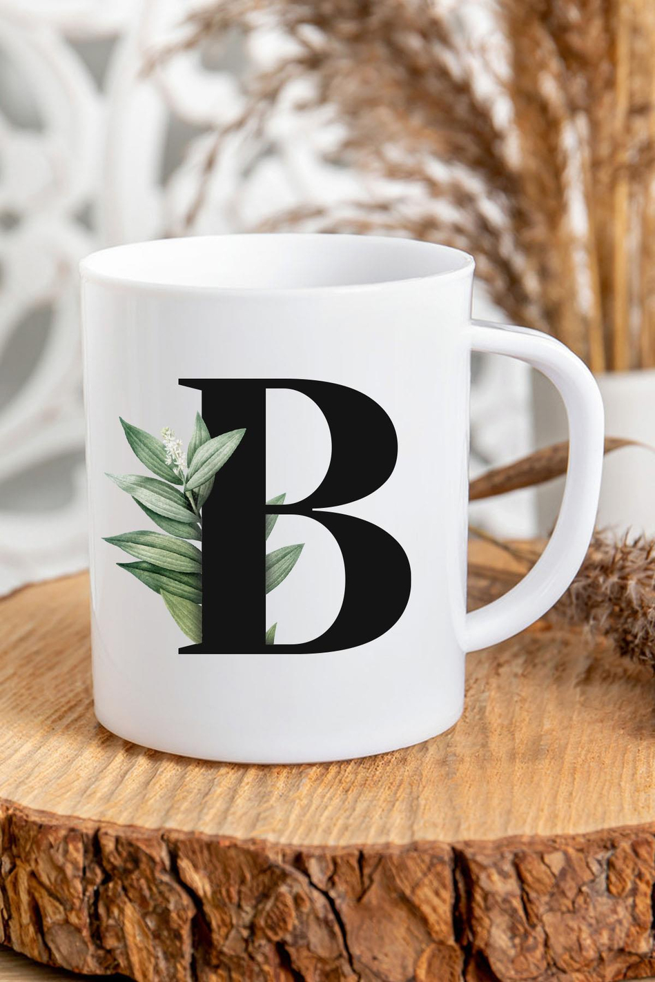 B Harfli Baş Harf Baskılı Kupa Bardak