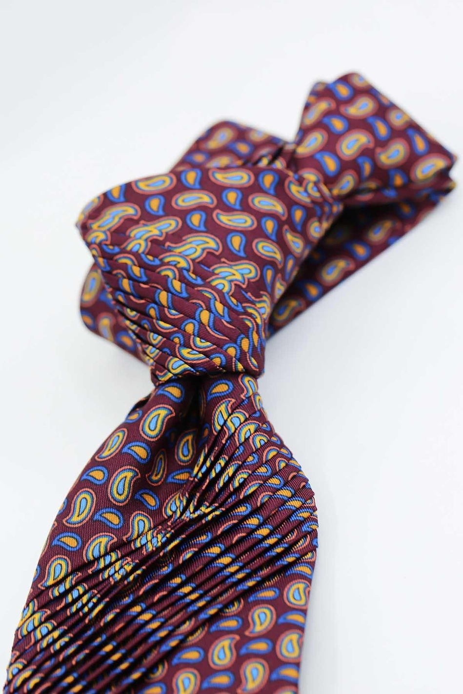 Bagheria Style Mürdüm Şal Desen Piliseli Kravat CRK92