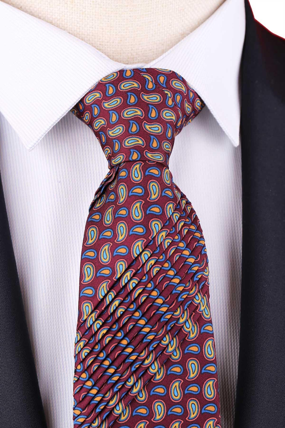 Bagheria Style Mürdüm Şal Desen Piliseli Kravat CRK92