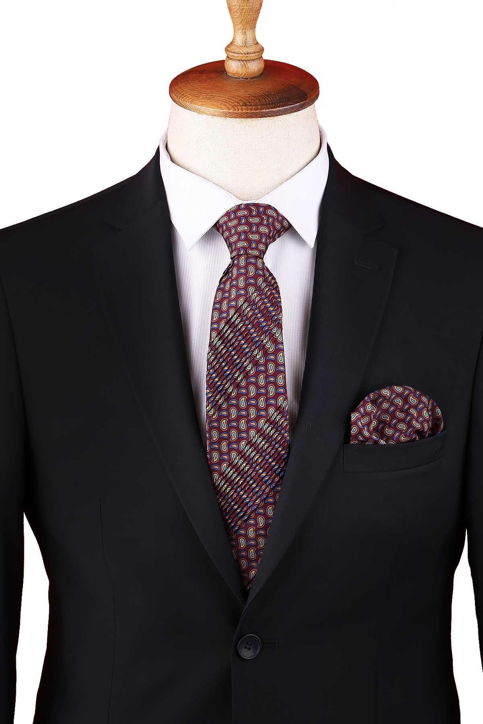 Bagheria Style Mürdüm Şal Desen Piliseli Kravat CRK92