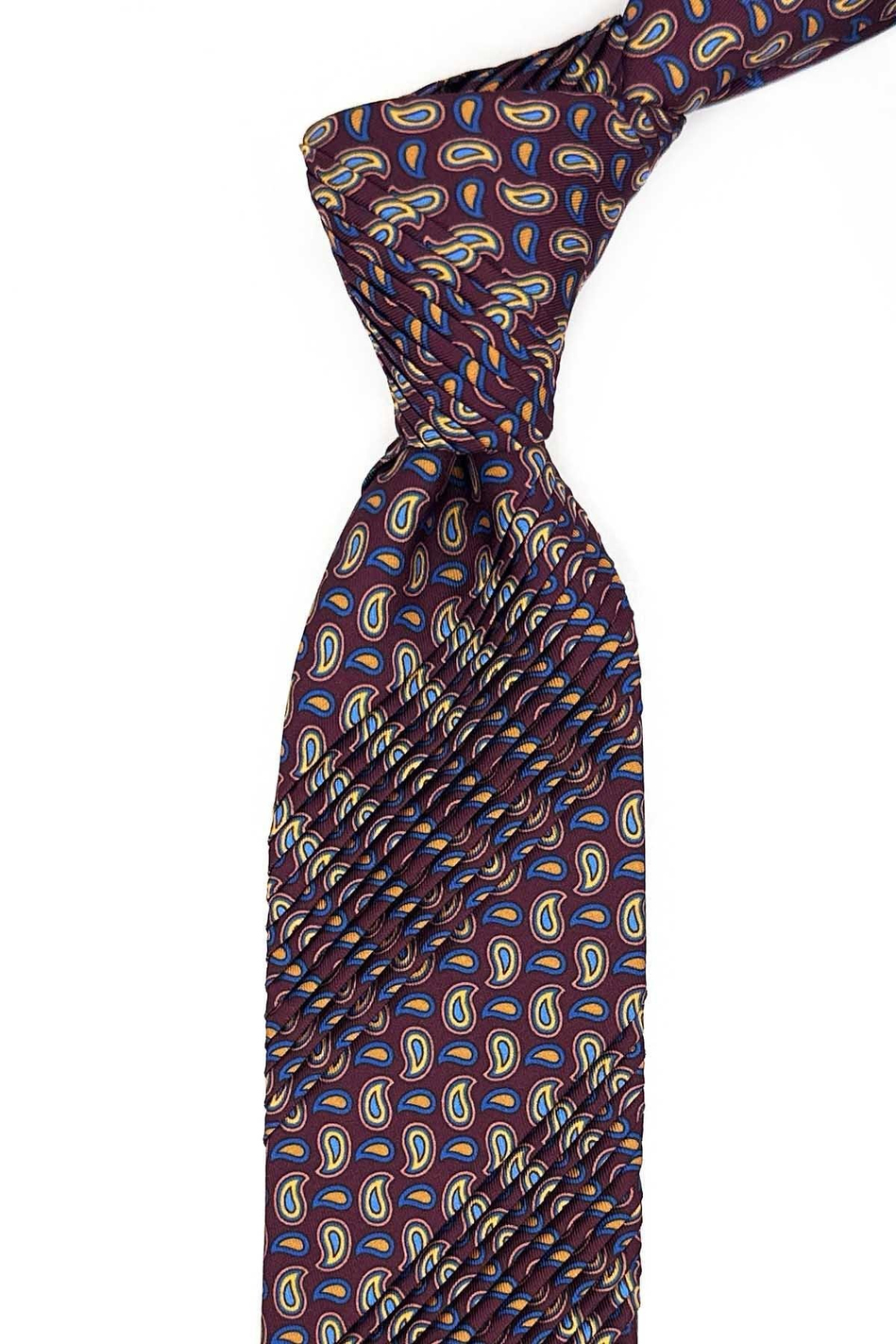 Bagheria Style Mürdüm Şal Desen Piliseli Kravat CRK92