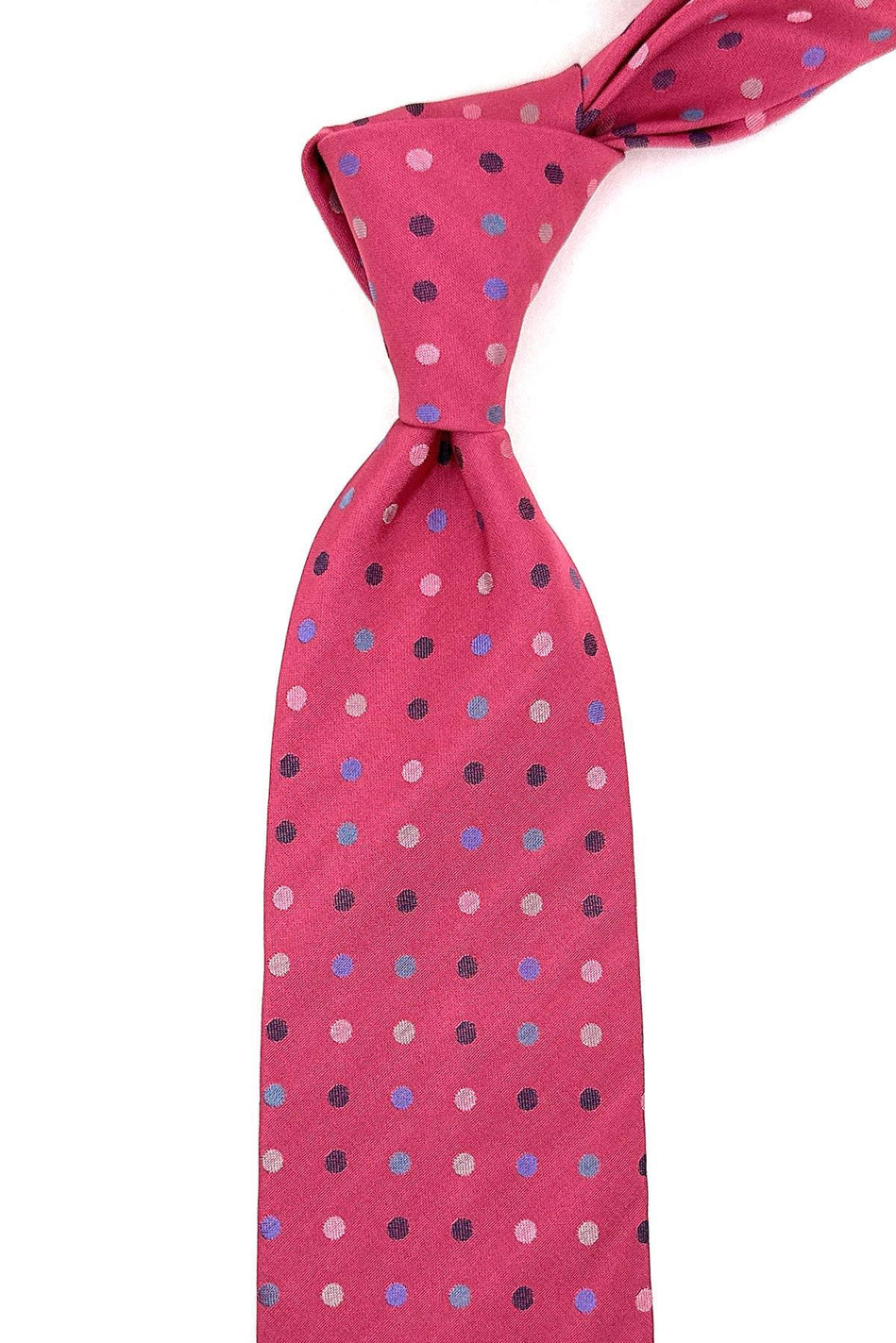 Bagnola Style Pembe Puantiye Desen İpek Kravat İK1432