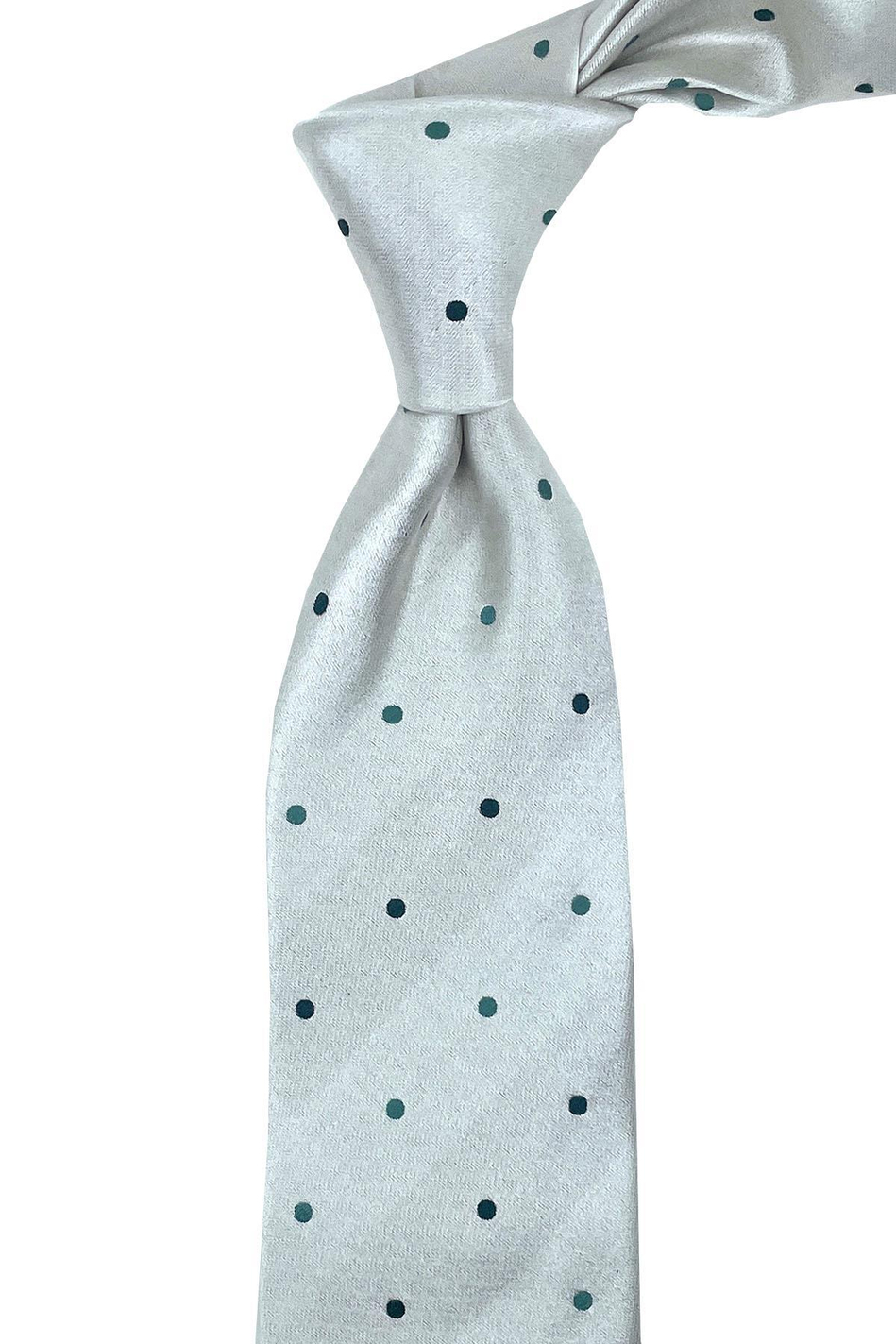 Basso Style Gri Puantiye Desen İtalyan İpek Kravat İK1325