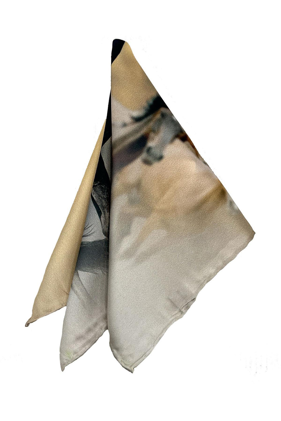 Bej At Motifli Erkek Cep Mendili SPS624-104