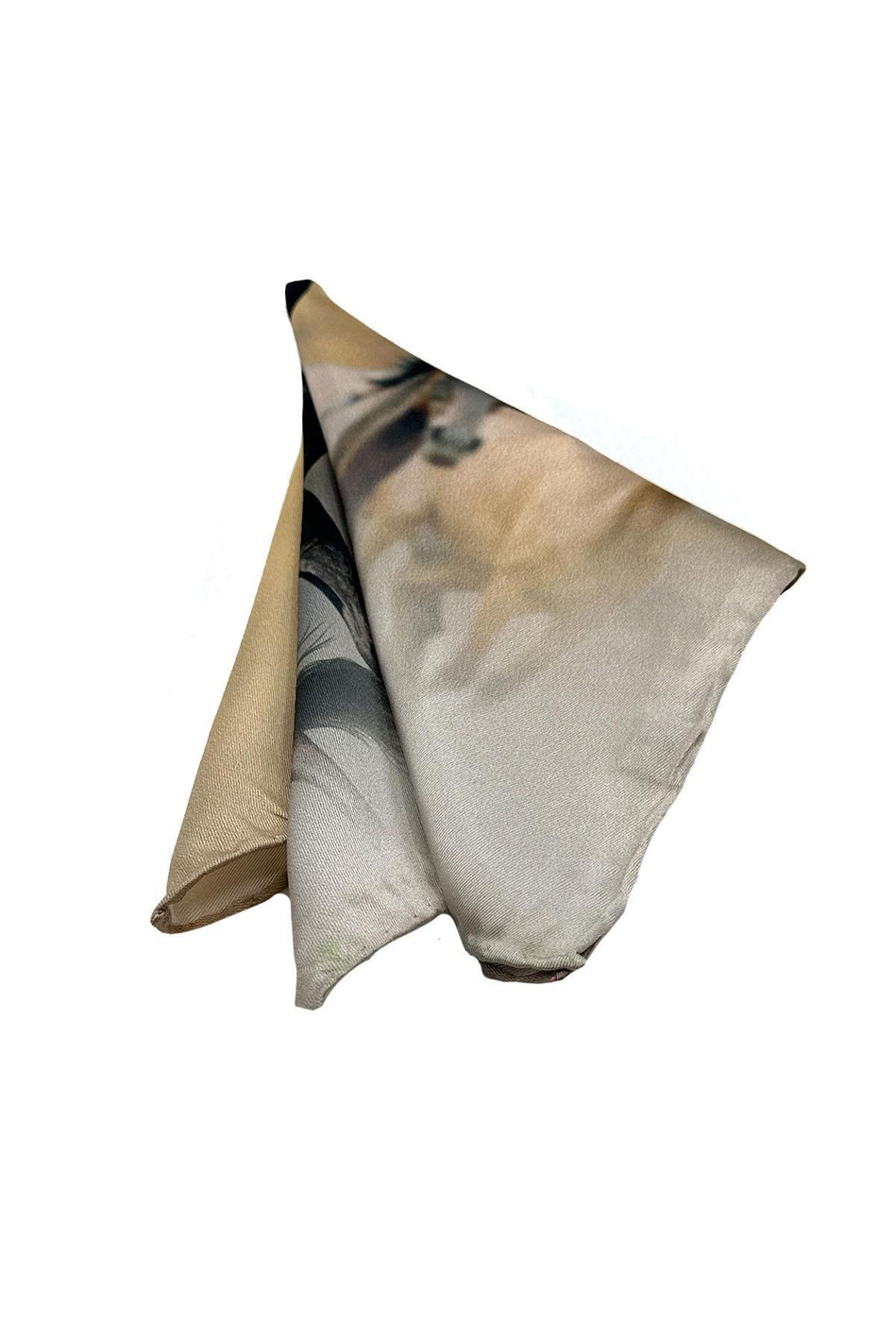 Bej At Motifli Erkek Cep Mendili SPS624-104