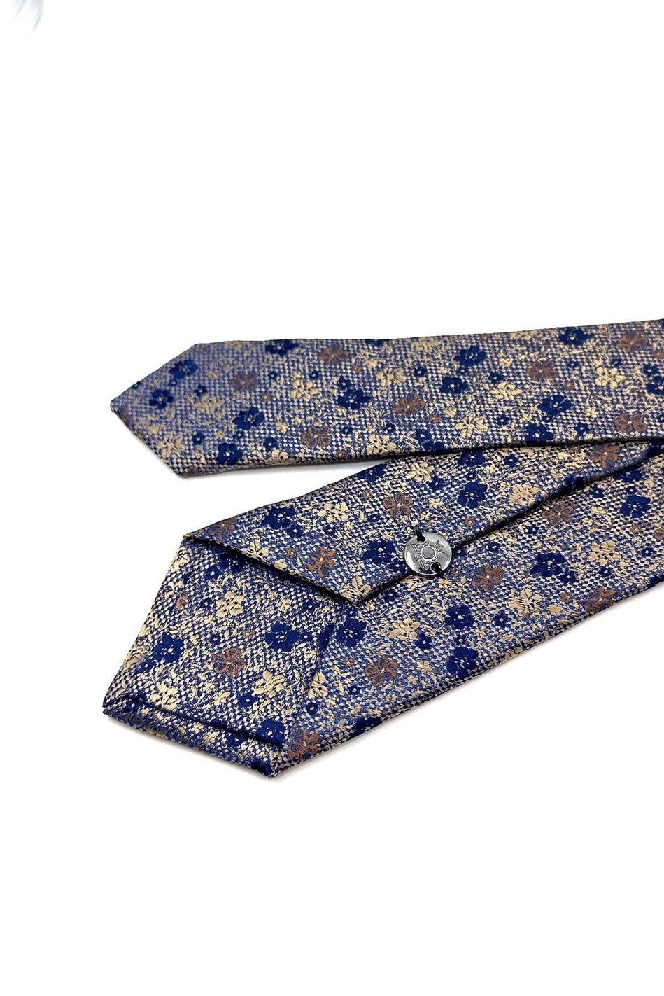 Bej Çiçek Desen İnce Kravat SK7934