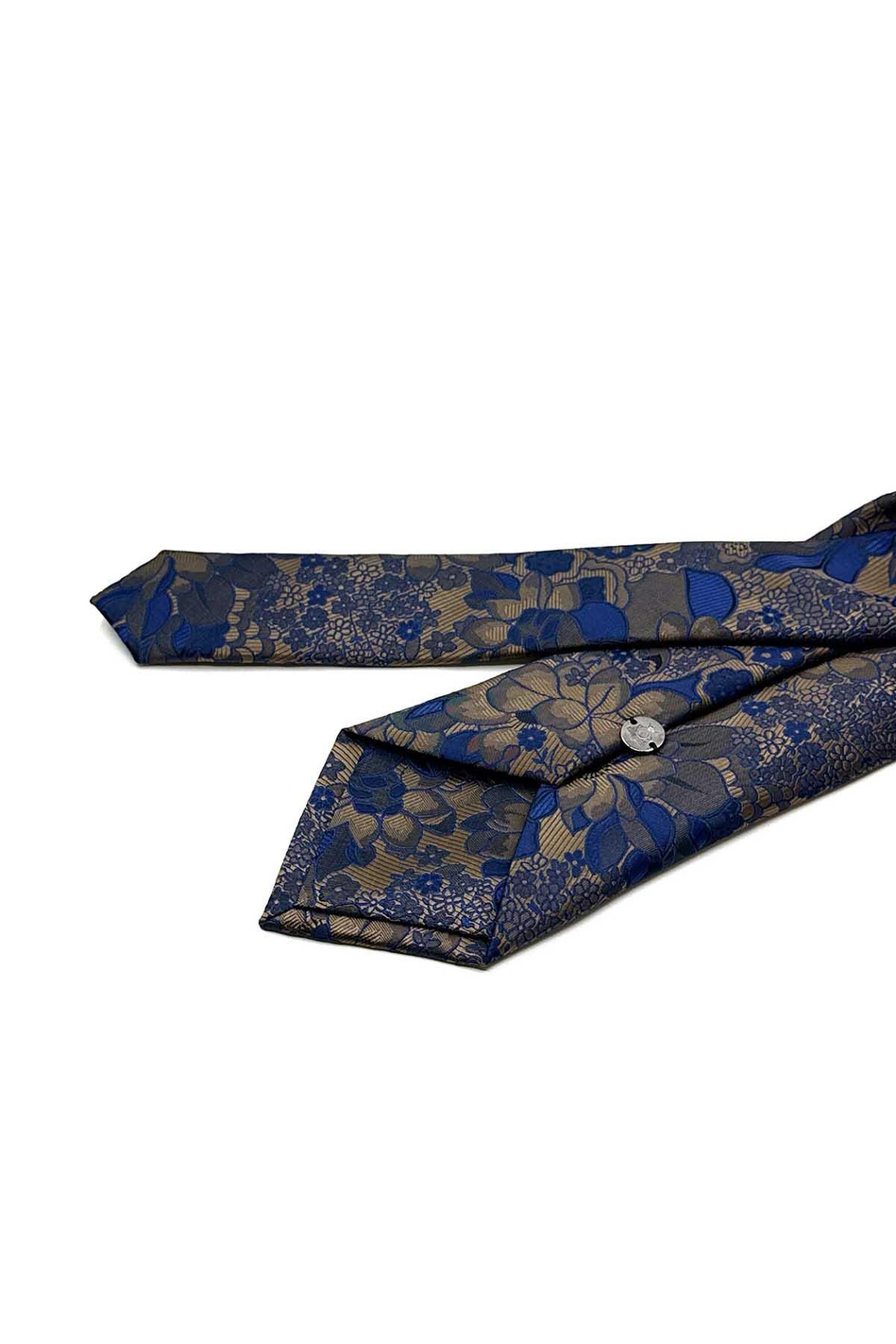 Bej Çiçek Desen Mendilli Klasik Kravat KK12947