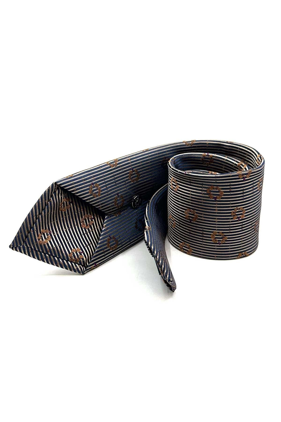 Bej Çiçek Desen Mendilli Klasik Kravat KK13023