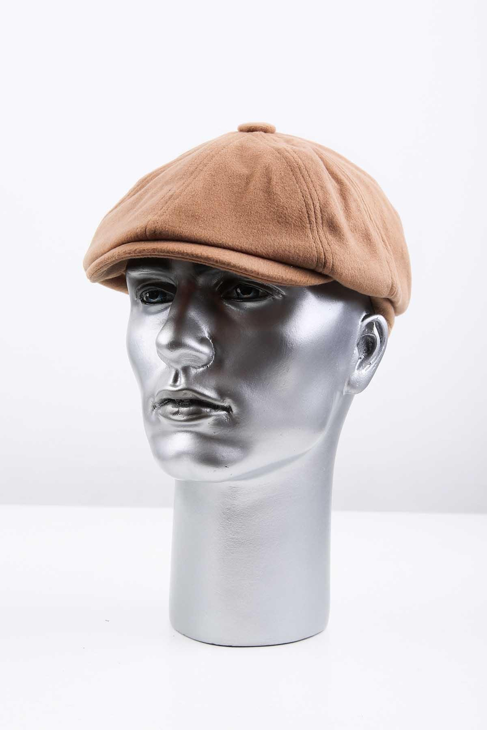 Bej Düz Yün Erkek Kasket Şapka KST85