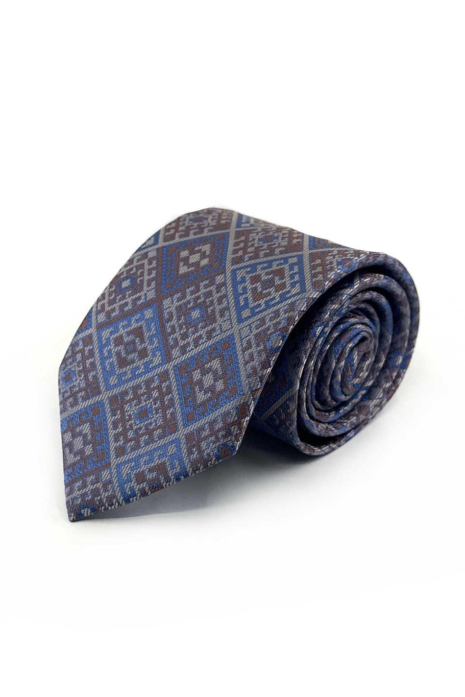 Bej Mavi Motif Kravat PRM152