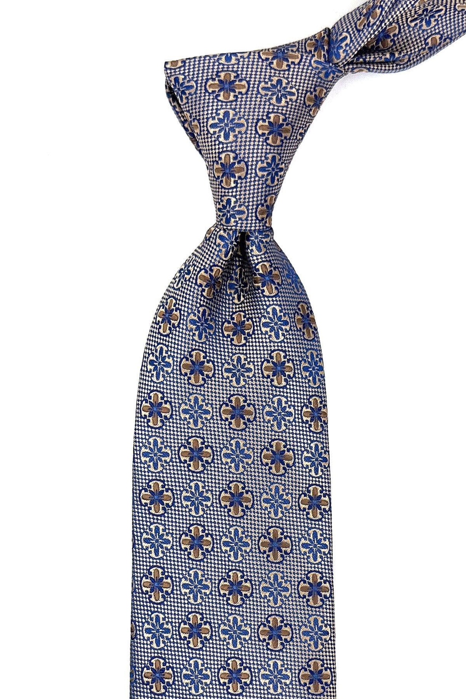 Bej Motif Desen Mendilli Klasik Kravat KK11931