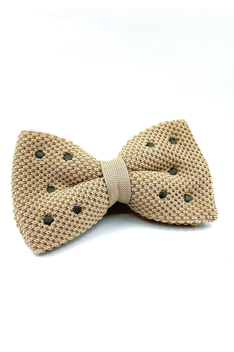 Bej Puantiye Örgü Papyon ÖR141