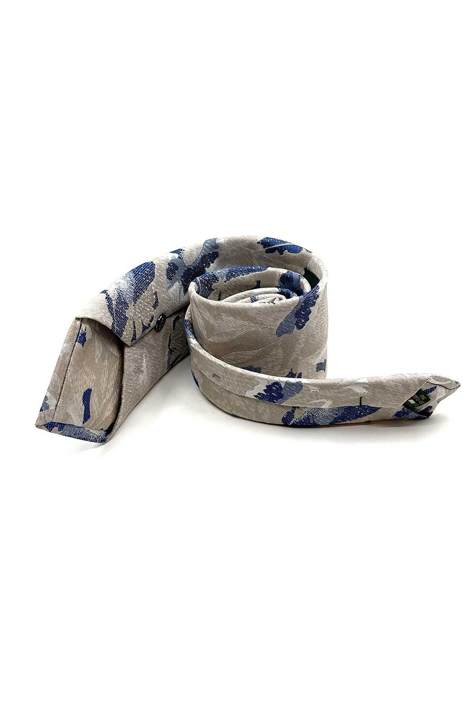 Bej Yaprak Desen Mendilli Klasik Kravat KK13080