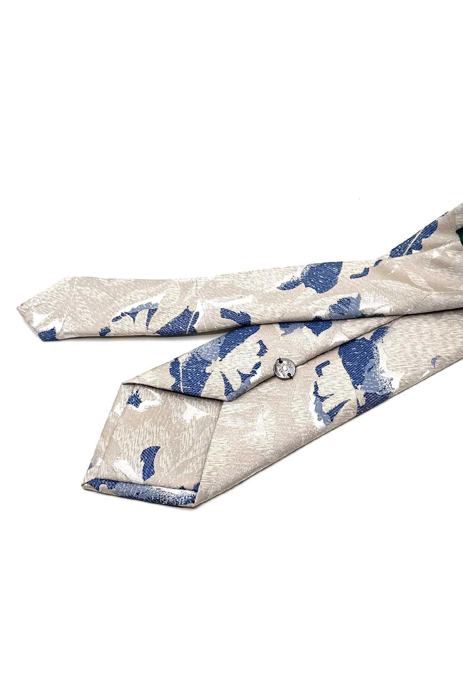 Bej Yaprak Desen Mendilli Klasik Kravat KK13080