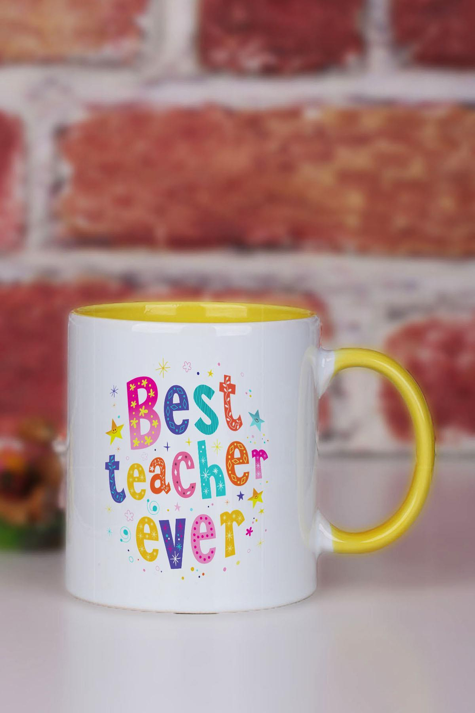 Best Teacher Ever Öğretmene Hediye Kupa Bardak
