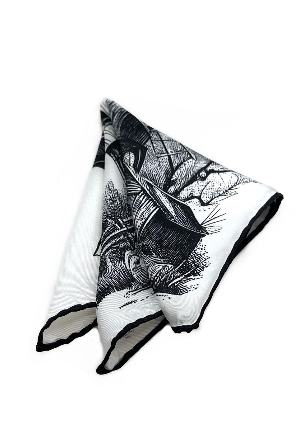 Beyaz Değirmen Motif Erkek Cep Mendili SPS610-90