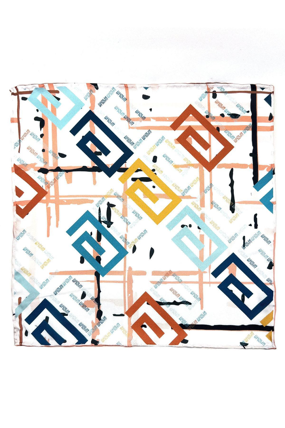 Beyaz Motif Desen Erkek Cep Mendili SPS574-28