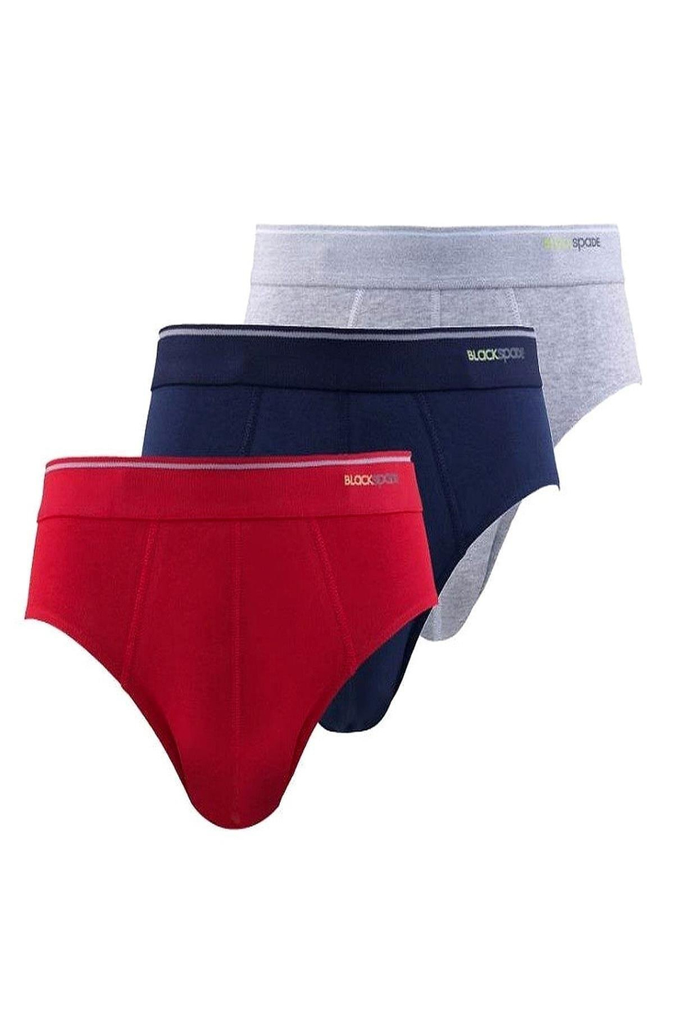 Blackspade 3'lü Paket Tender Cotton 9672KLG Slip - Kırmızı Lacivert Gri