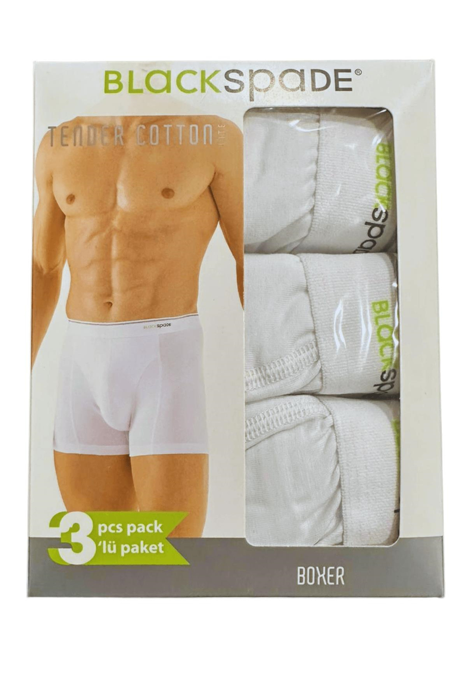 Blackspade 3'lü Paket Tender Cotton Erkek Boxer 9673B - Beyaz