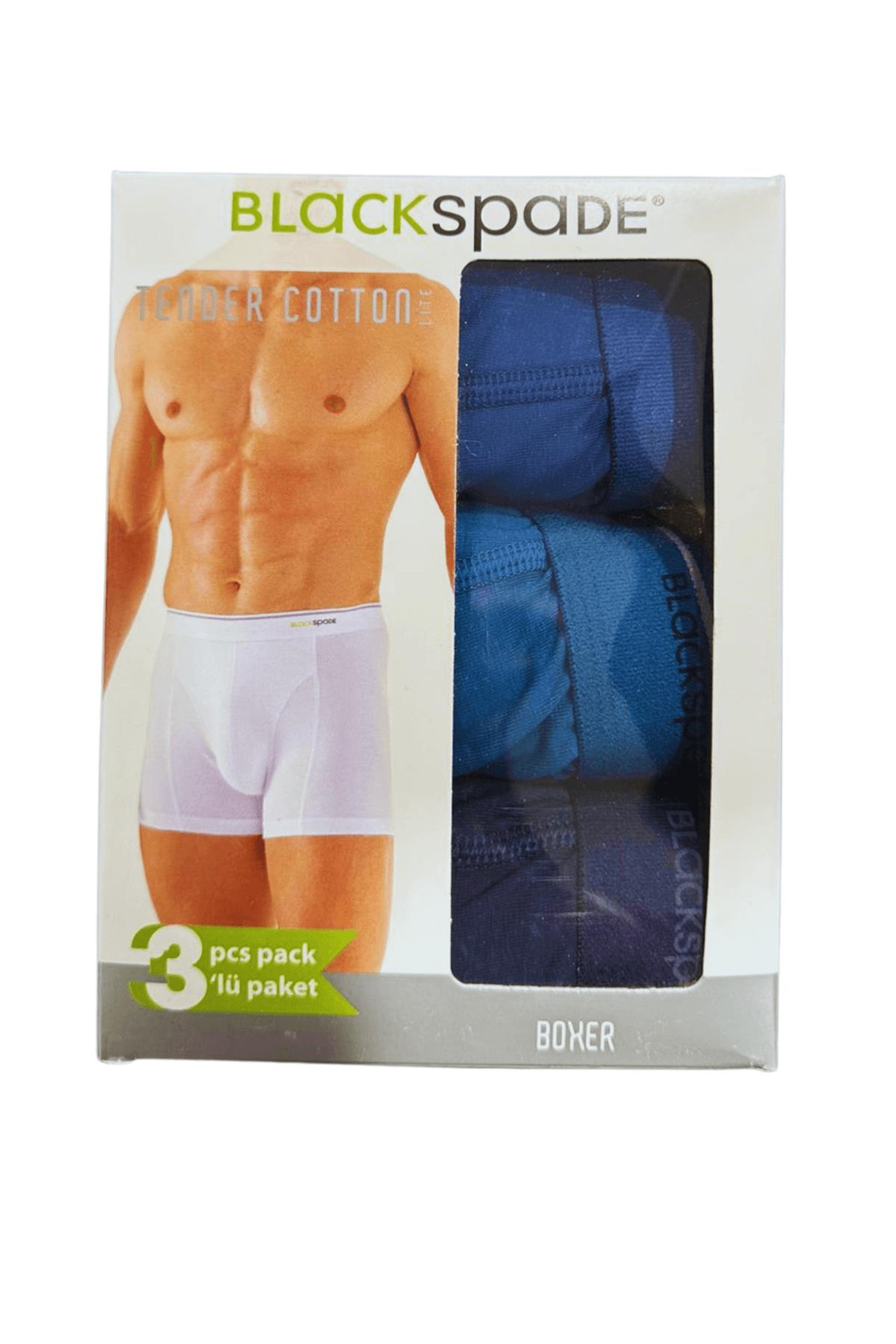 Blackspade 3'lü Paket Tender Cotton Erkek Boxer 9673LMD - Lacivert Mavi Denim