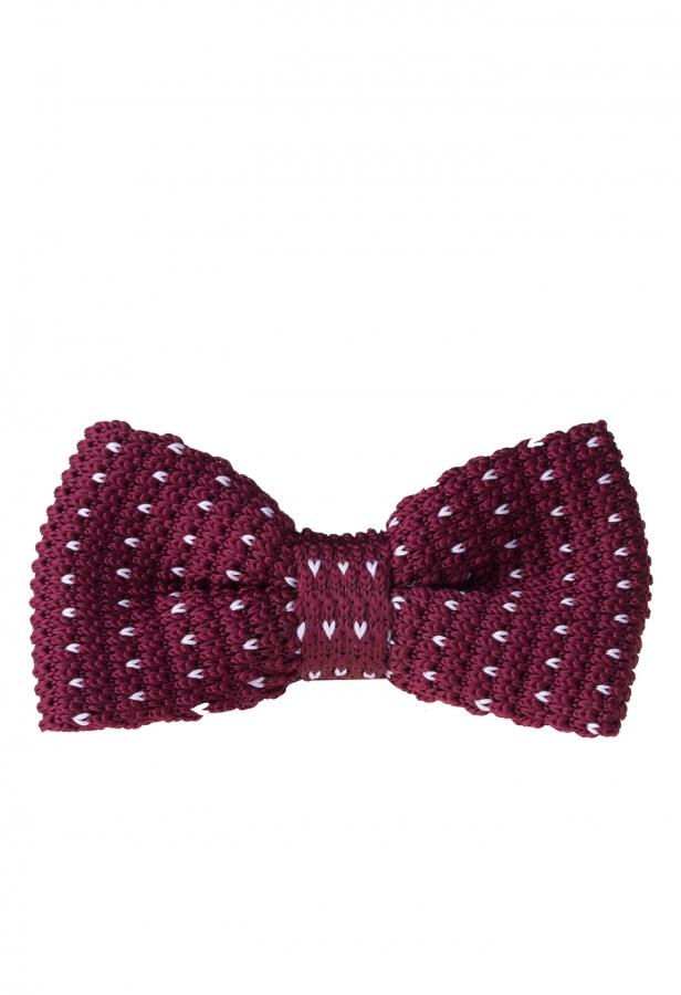 Bordo Beyaz Örgü Papyon ÖR08