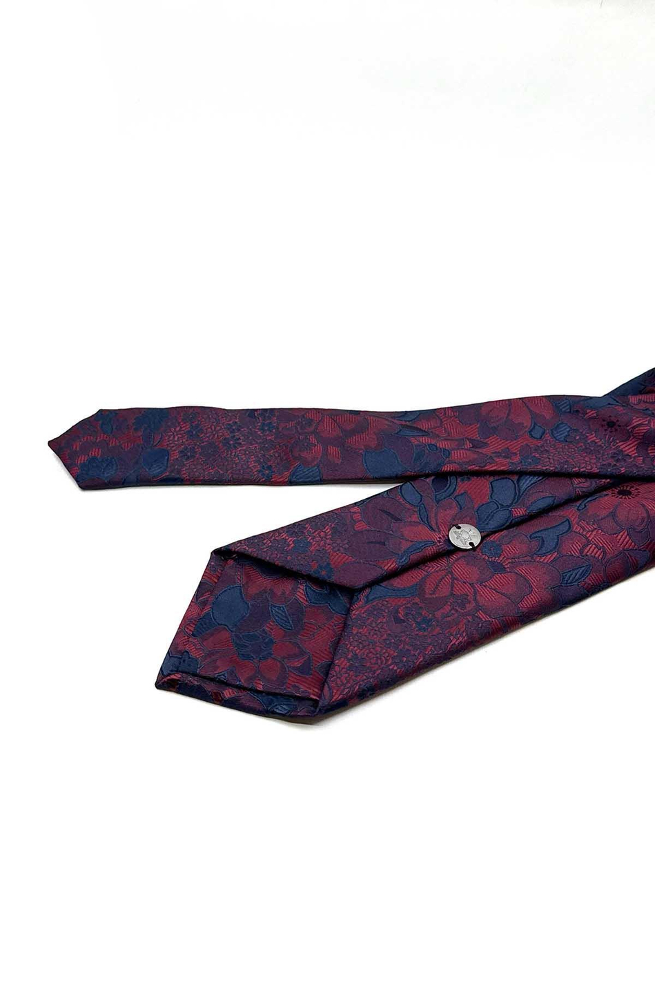 Bordo Çiçek Desen Mendilli Klasik Kravat KK12946