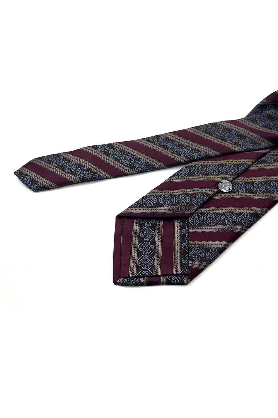 Bordo Çizgi Desen Mendilli Klasik Kravat KK13776