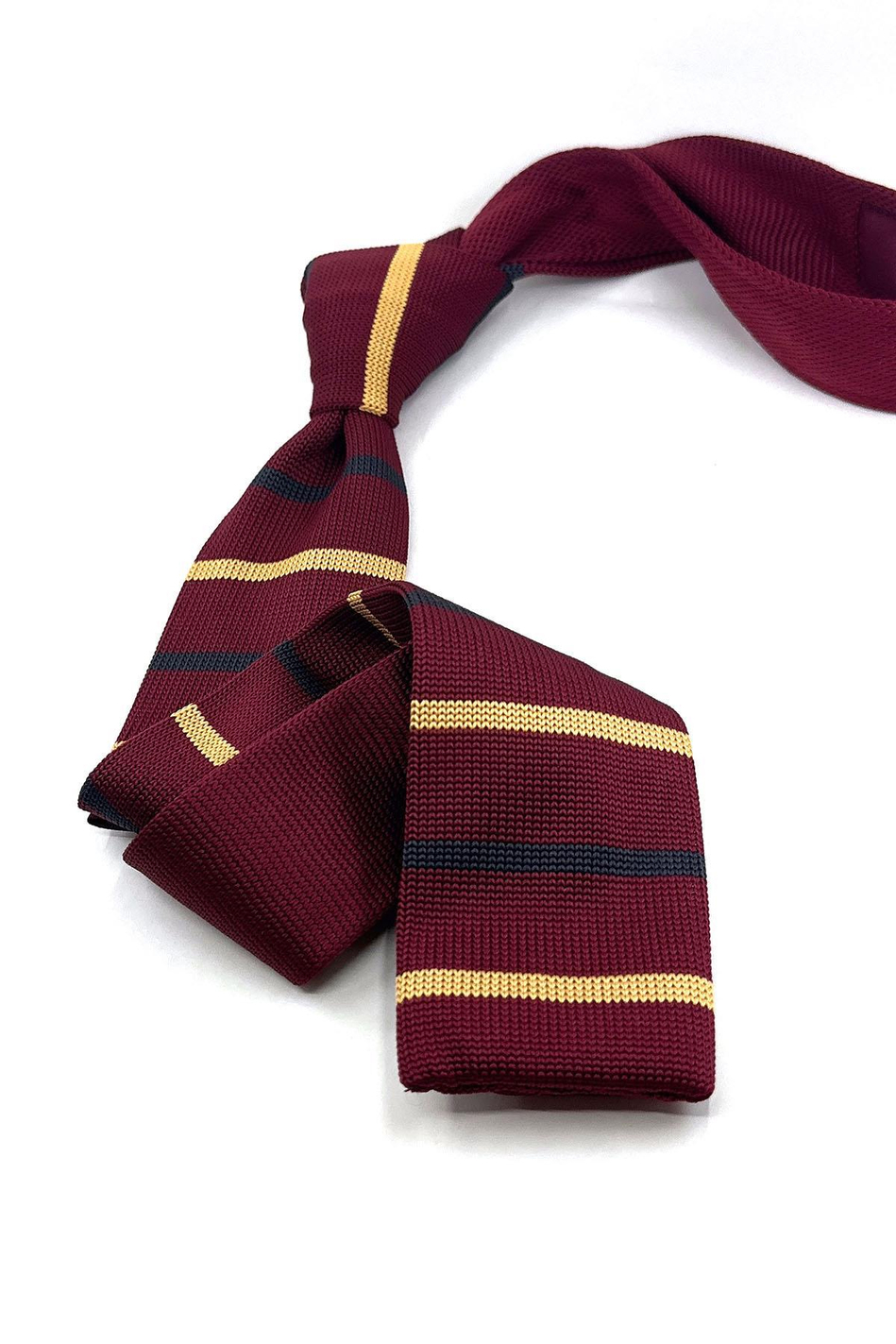 Bordo Çizgi Desen Örgü Kravat ÖR8331