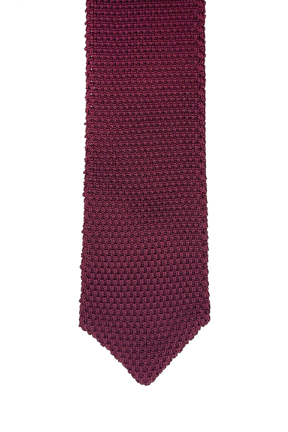 Bordo Düz Üçgen Örgü Kravat ÖR8320