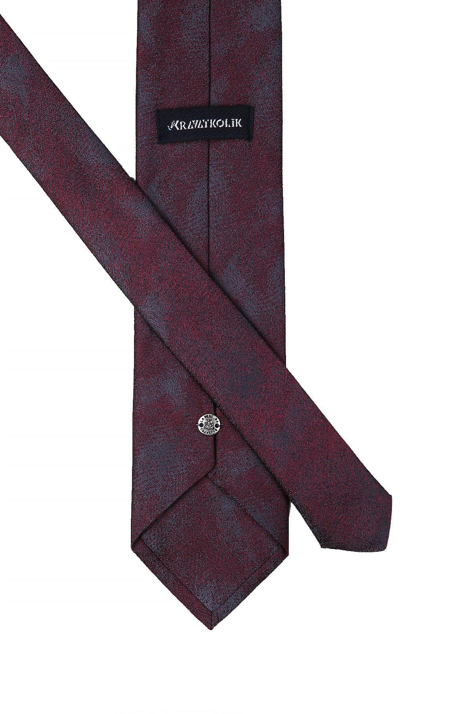 Bordo - Füme Kum Desen Mendilli Klasik Kravat KK10540