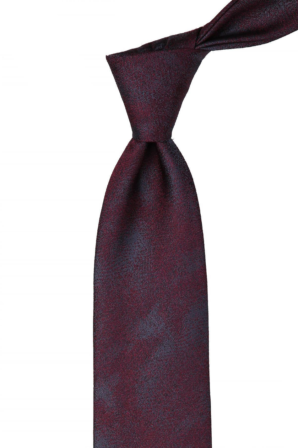 Bordo - Füme Kum Desen Mendilli Klasik Kravat KK10540
