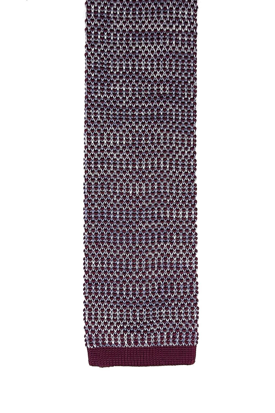 Bordo - Gri Örgü Kravat ÖR8317