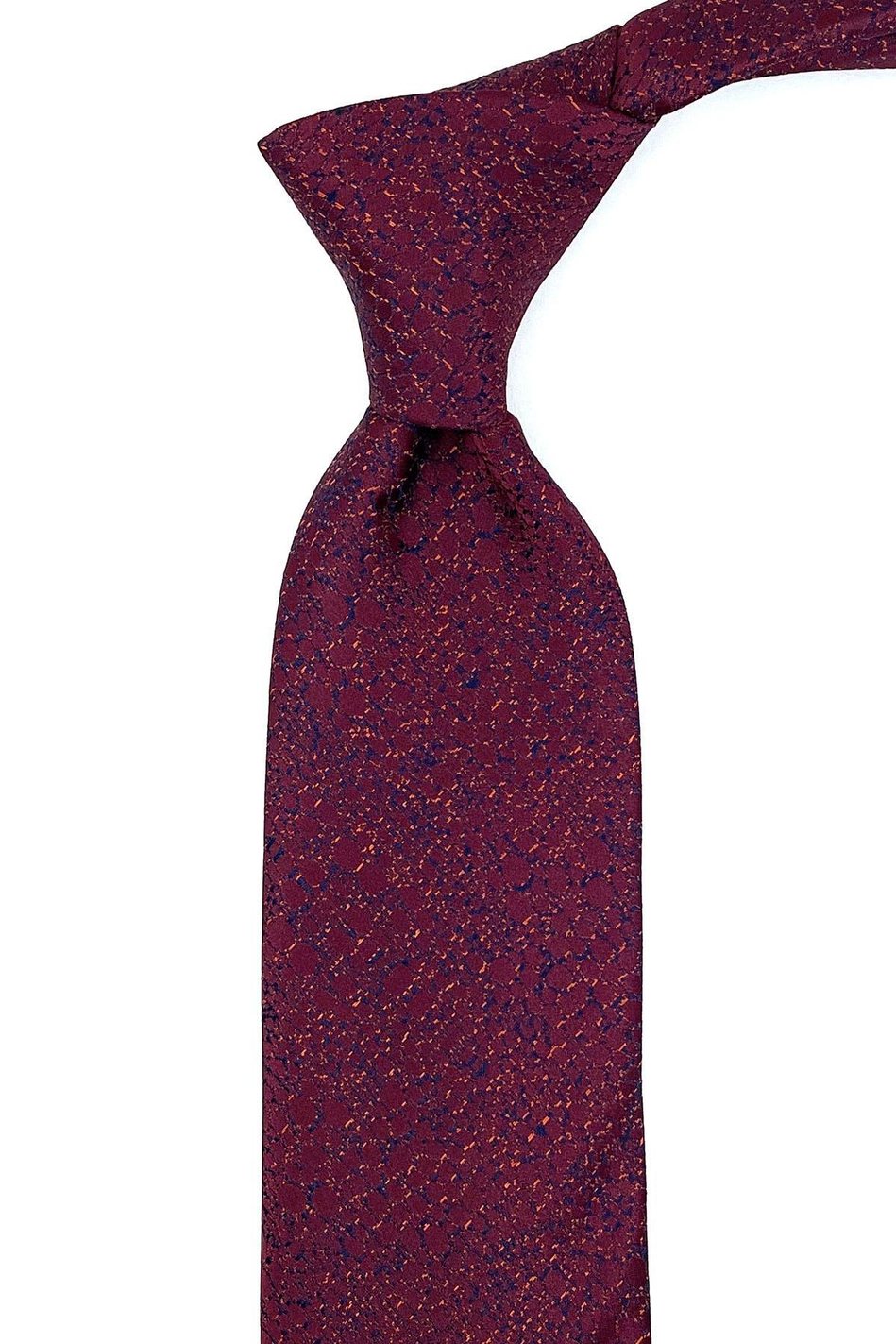 Bordo Kum Desen Mendilli Klasik Kravat KK10929