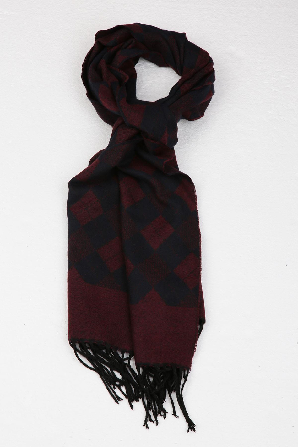 Bordo - Lacivert Erkek Kaşkol K84