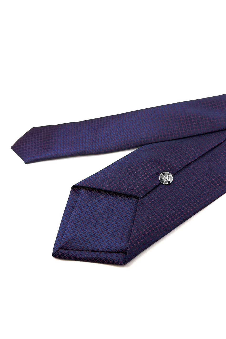 Bordo - Lacivert Nokta Desen Mendilli Klasik Kravat KK11120