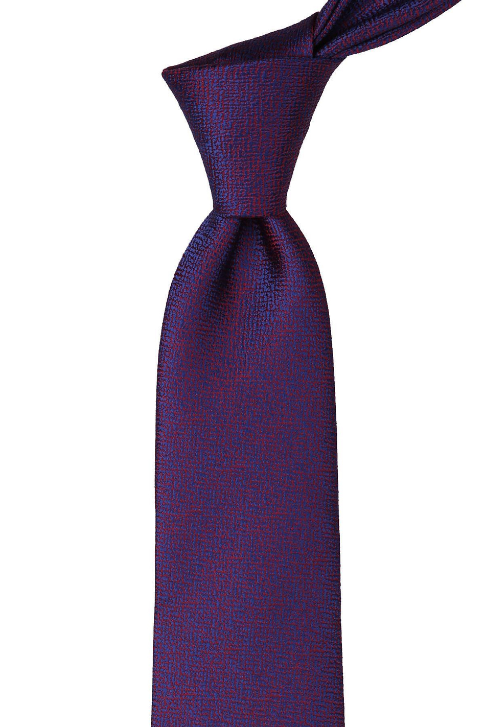 Bordo - Mavi Kum Desen Mendilli Klasik Kravat KK10244