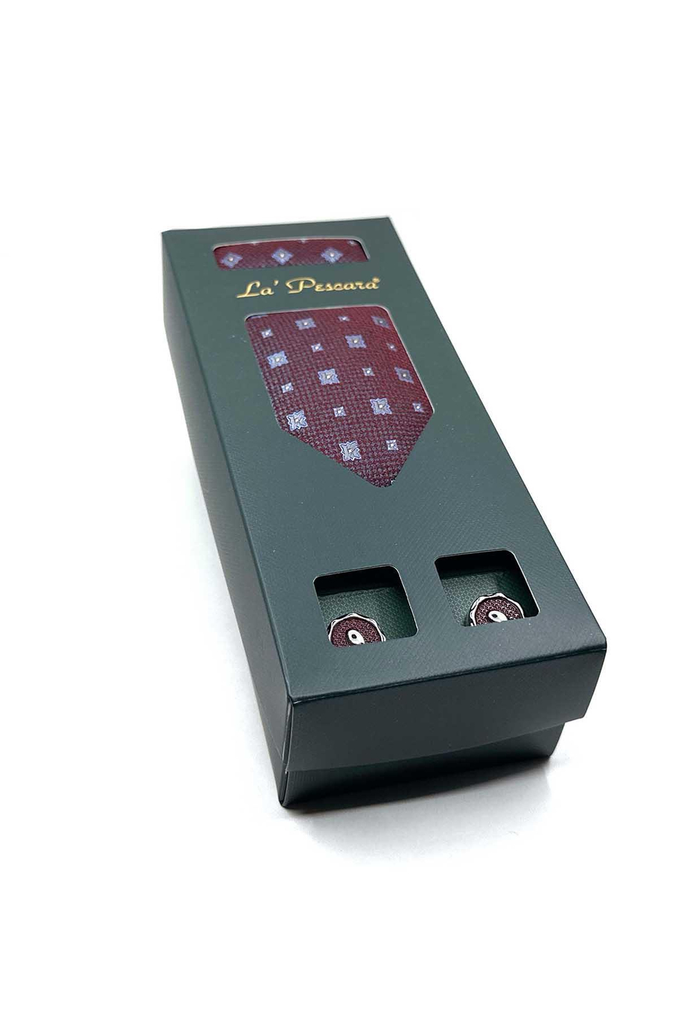 Bordo Mendilli Kravat Bordo Kol Düğmesi Hediye Seti OS570